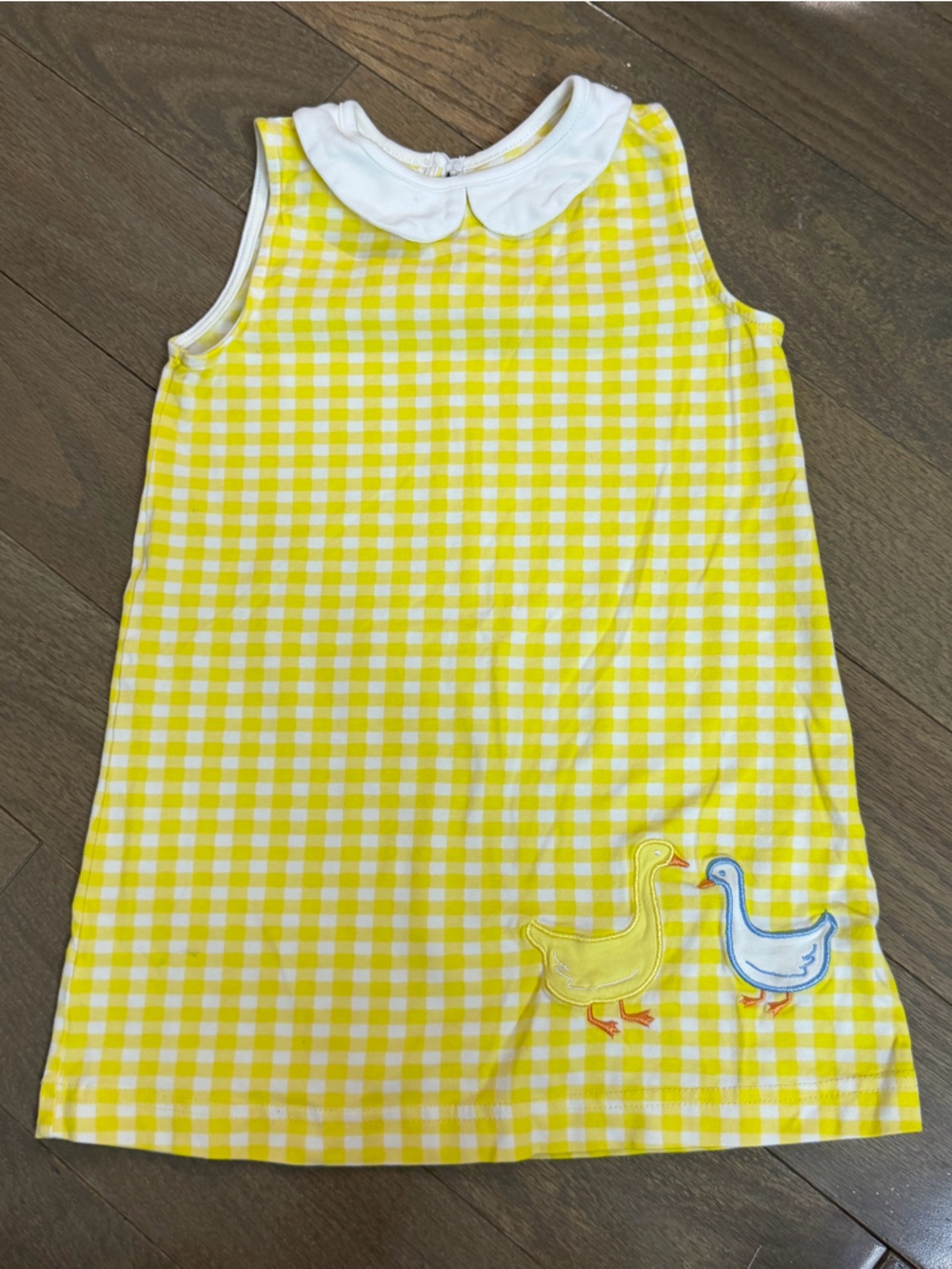 Florence Eiseman Yellow and White Gingham Dress with Duck Appliqués